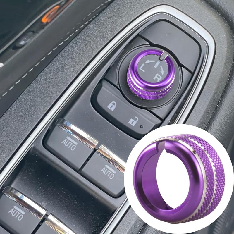 HDUFC 5pcs for Subaru Crosstrek/Impreza 2024 2025, Forester 2025, Legacy Outback 2020-2025, WRX, Ascent Volume Adjustment Knob, Mirror Knob Cover, Start Button Cover/Ring (Purple) - Image 3
